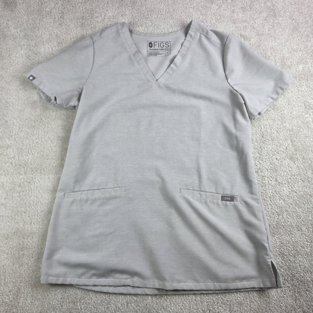 Figs Casma Three Pocket Scrub Top Women's Sz S‎ Space Gray